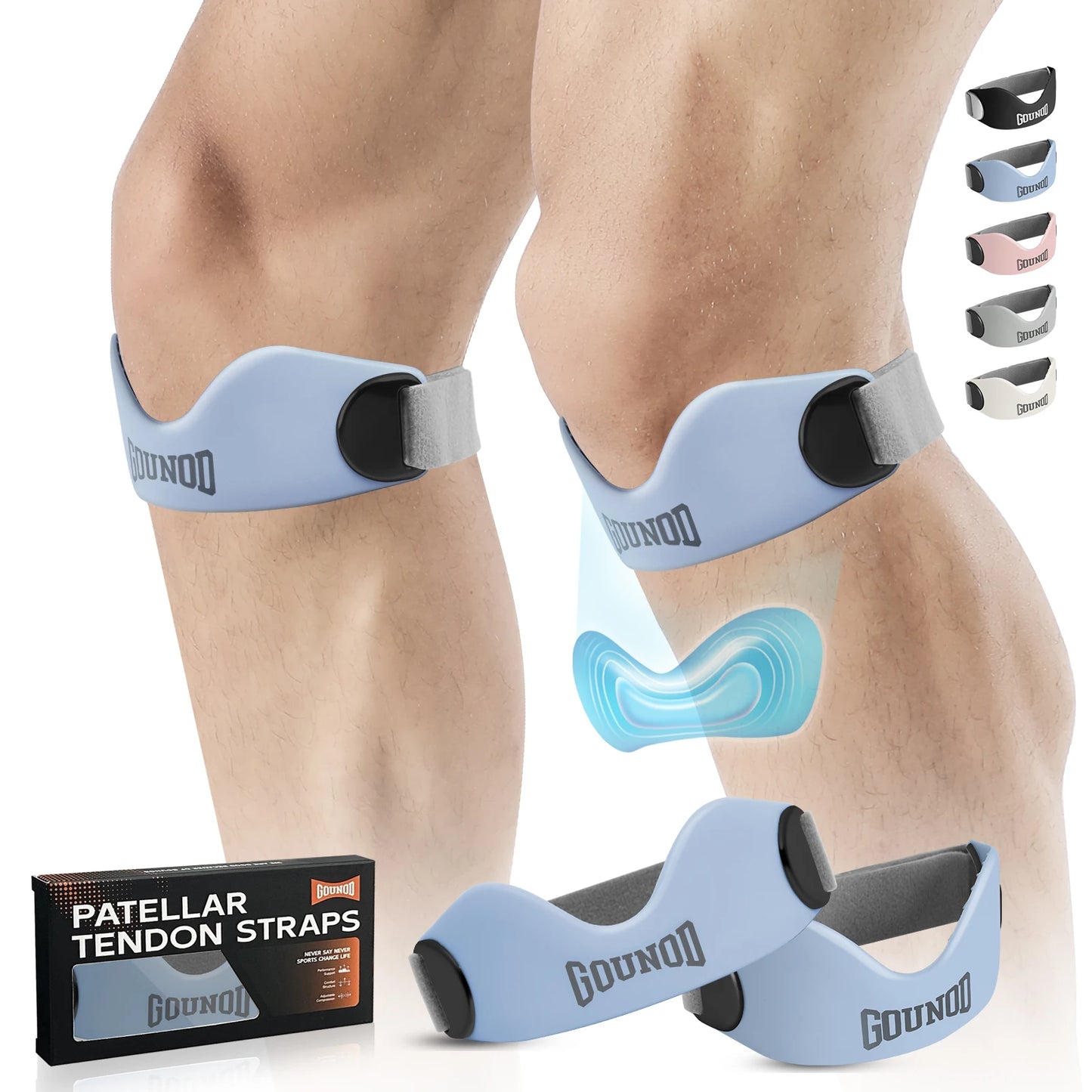 GOUNOD Patellar Tendon Support Strap Non Slip Knee Pain Relief