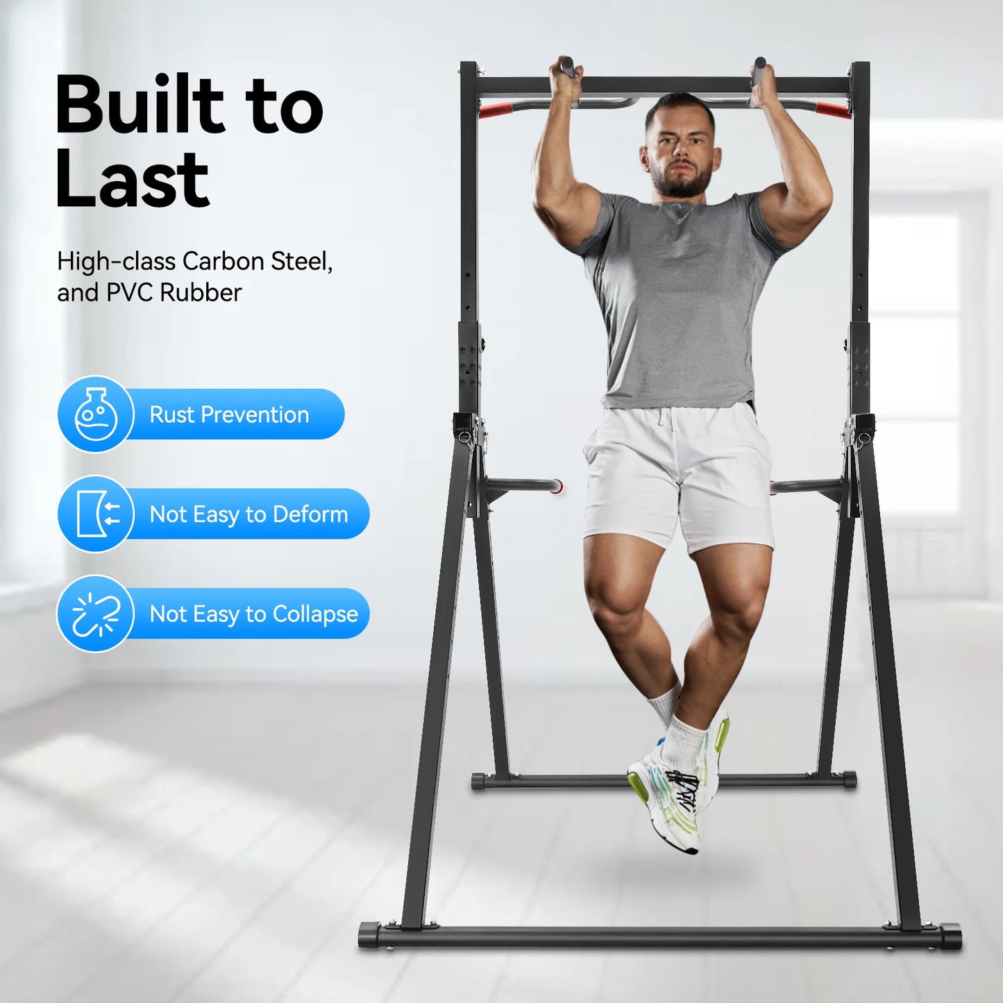 Adjustable Pull Up Bar Home Gym Station With Parallel Bars