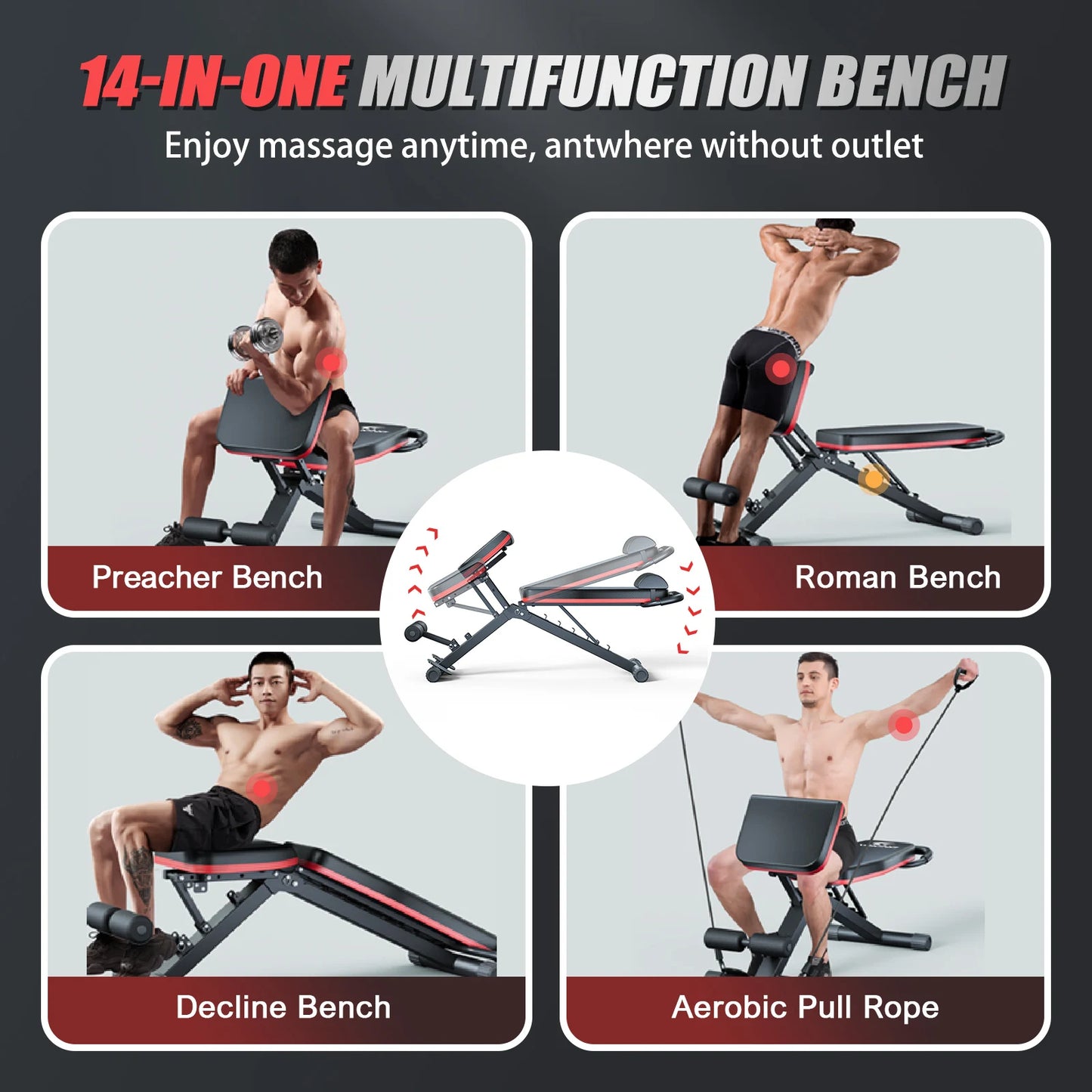 14-In-1 Foldable Dumbbell Bench for Full Body Workout