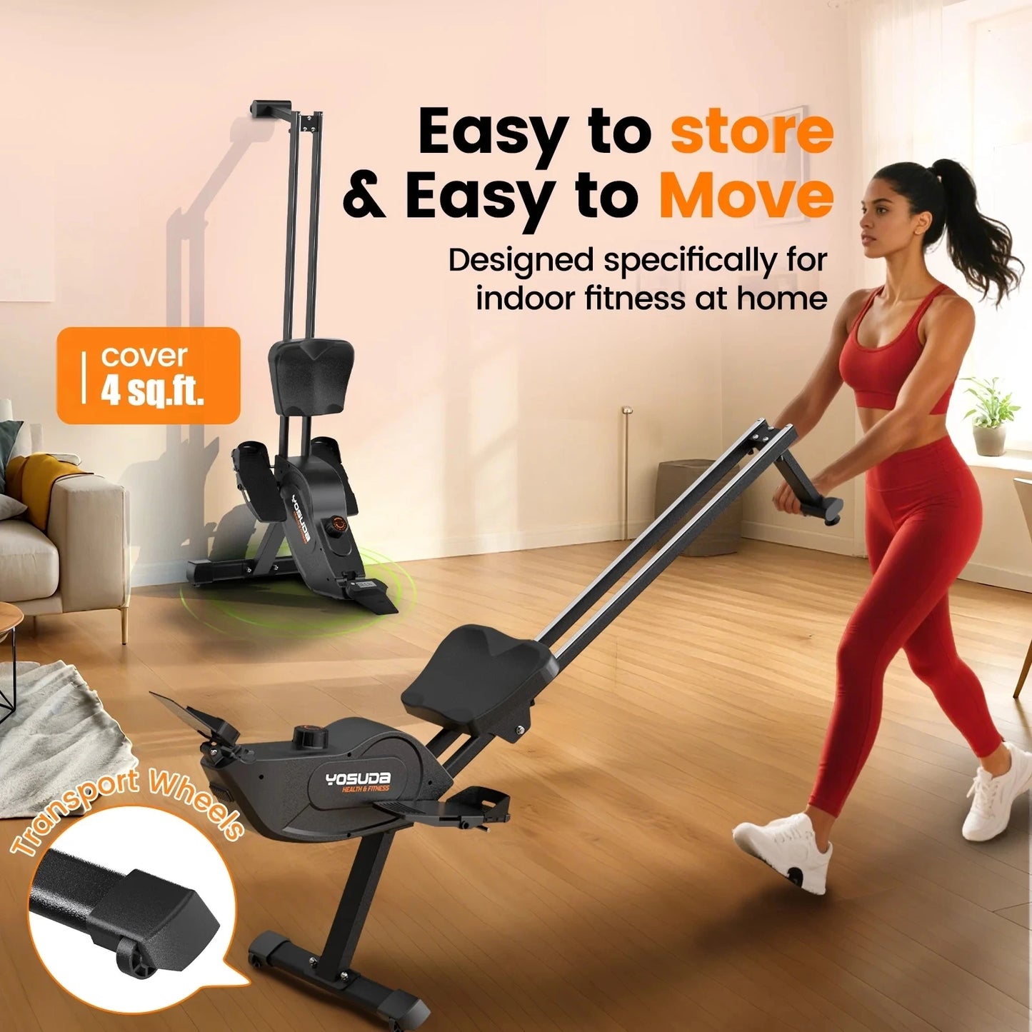 YOSUDA Magnetic Rowing Machine Foldable for Home Use with Resistance