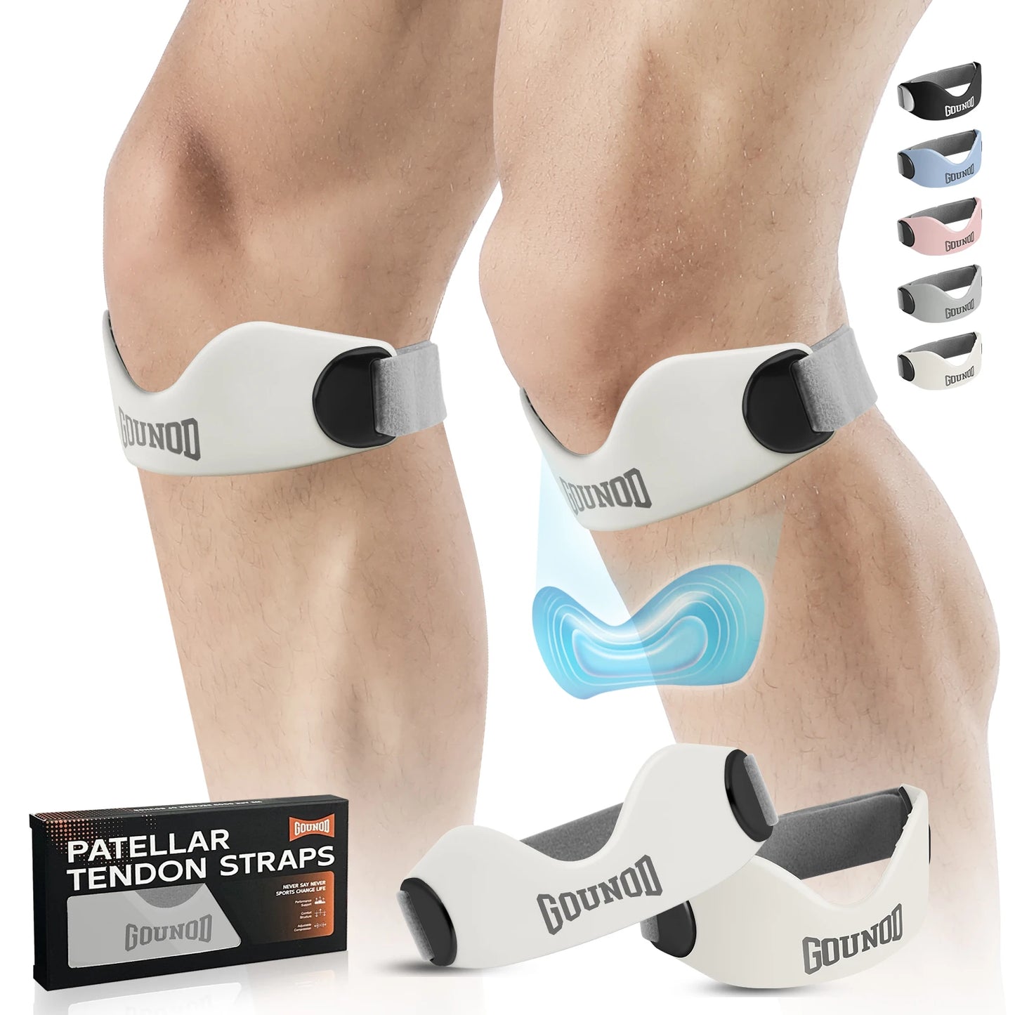 GOUNOD Patellar Tendon Support Strap Non Slip Knee Pain Relief