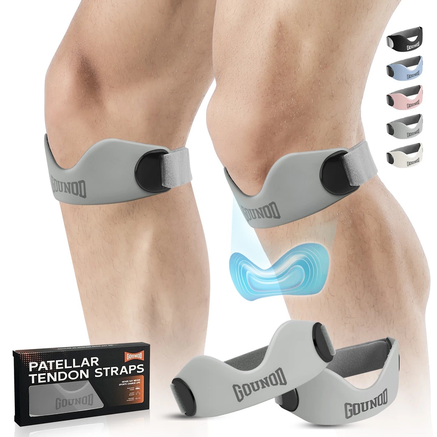 GOUNOD Patellar Tendon Support Strap Non Slip Knee Pain Relief