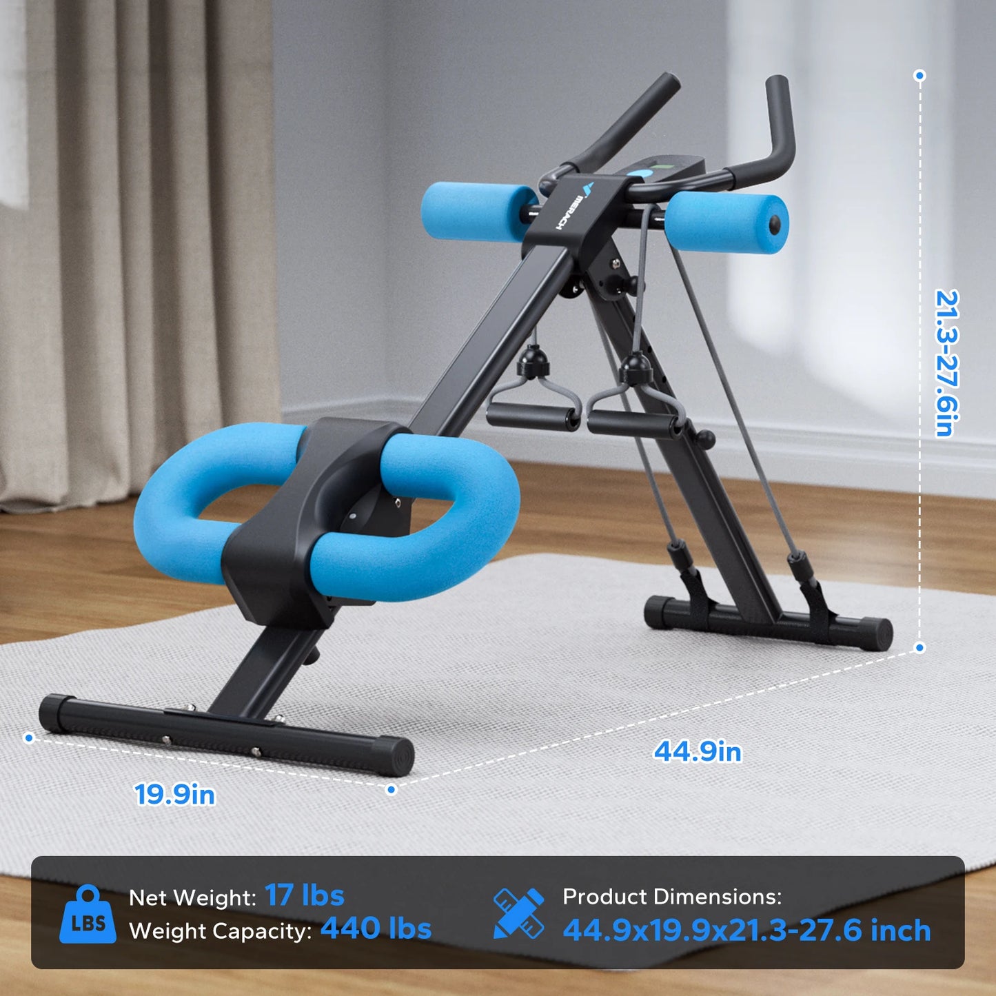 MERACH Abdominal Exercise Machine Adjustable Trainer Foldable Design