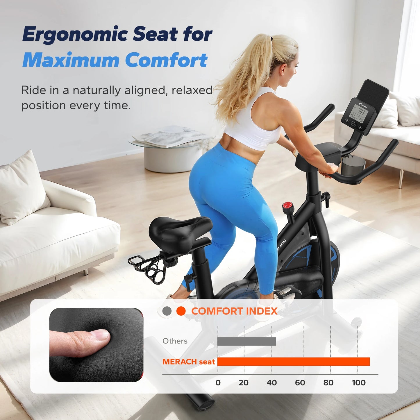 MERACH S36 Magnetic Indoor Cycling Bike With 16 Resistance Levels