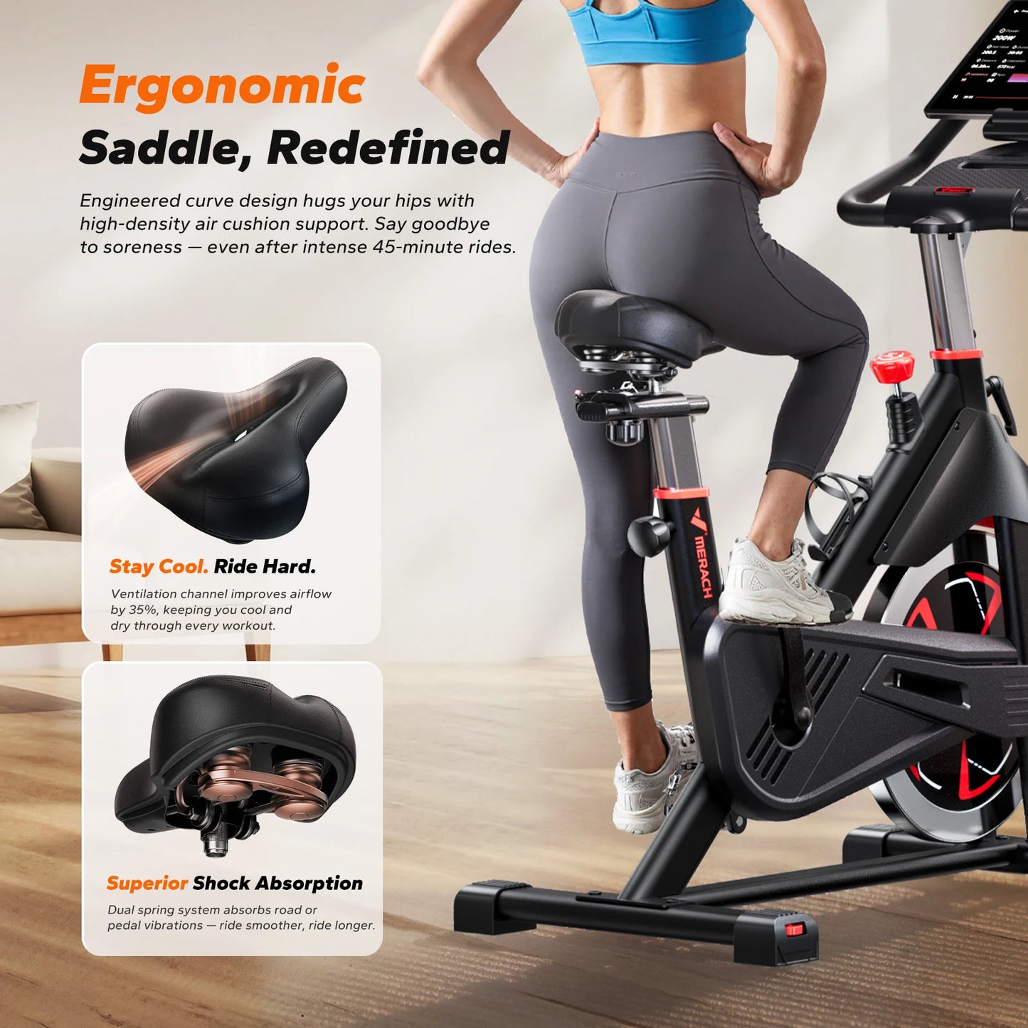 Merach S38 Indoor Cycling Bike With Magnetic Resistance Bluetooth App