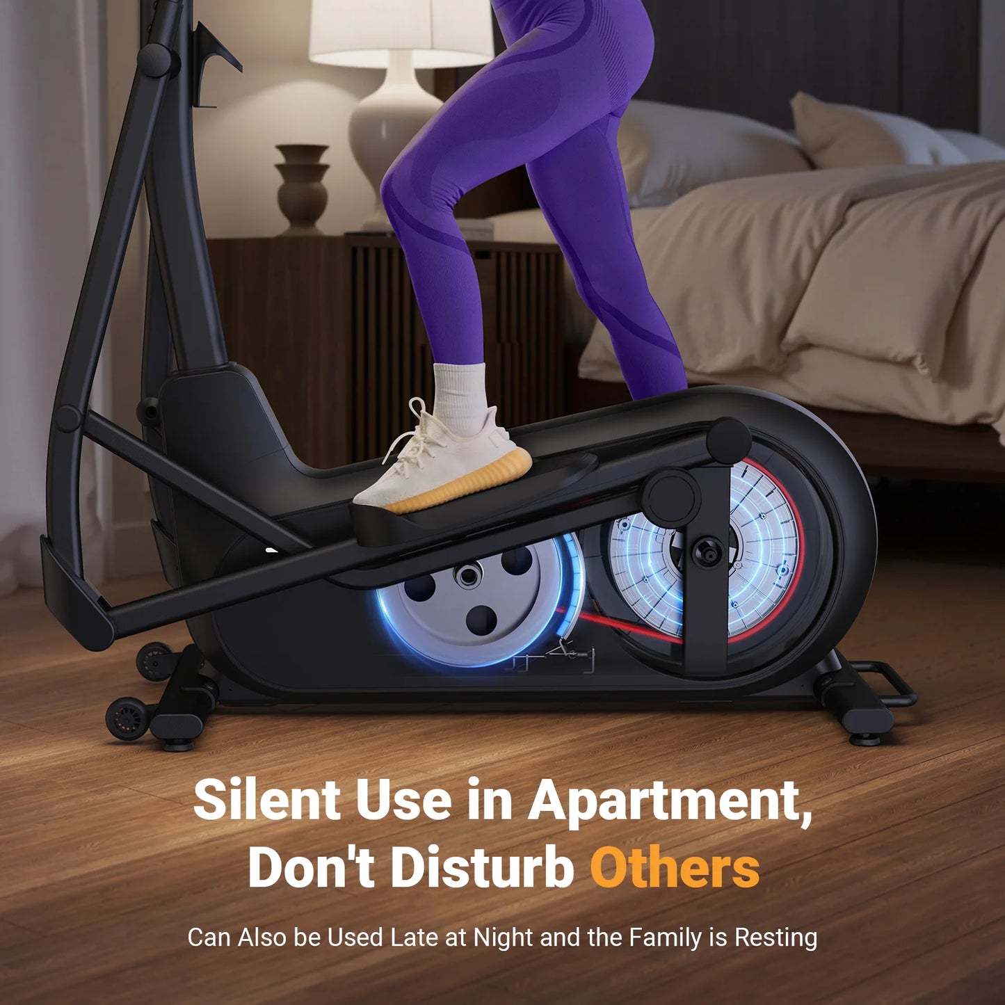 MERACH Elliptical Exercise Machine Hyper-Quiet Magnetic Drive 8 Resistance Levels