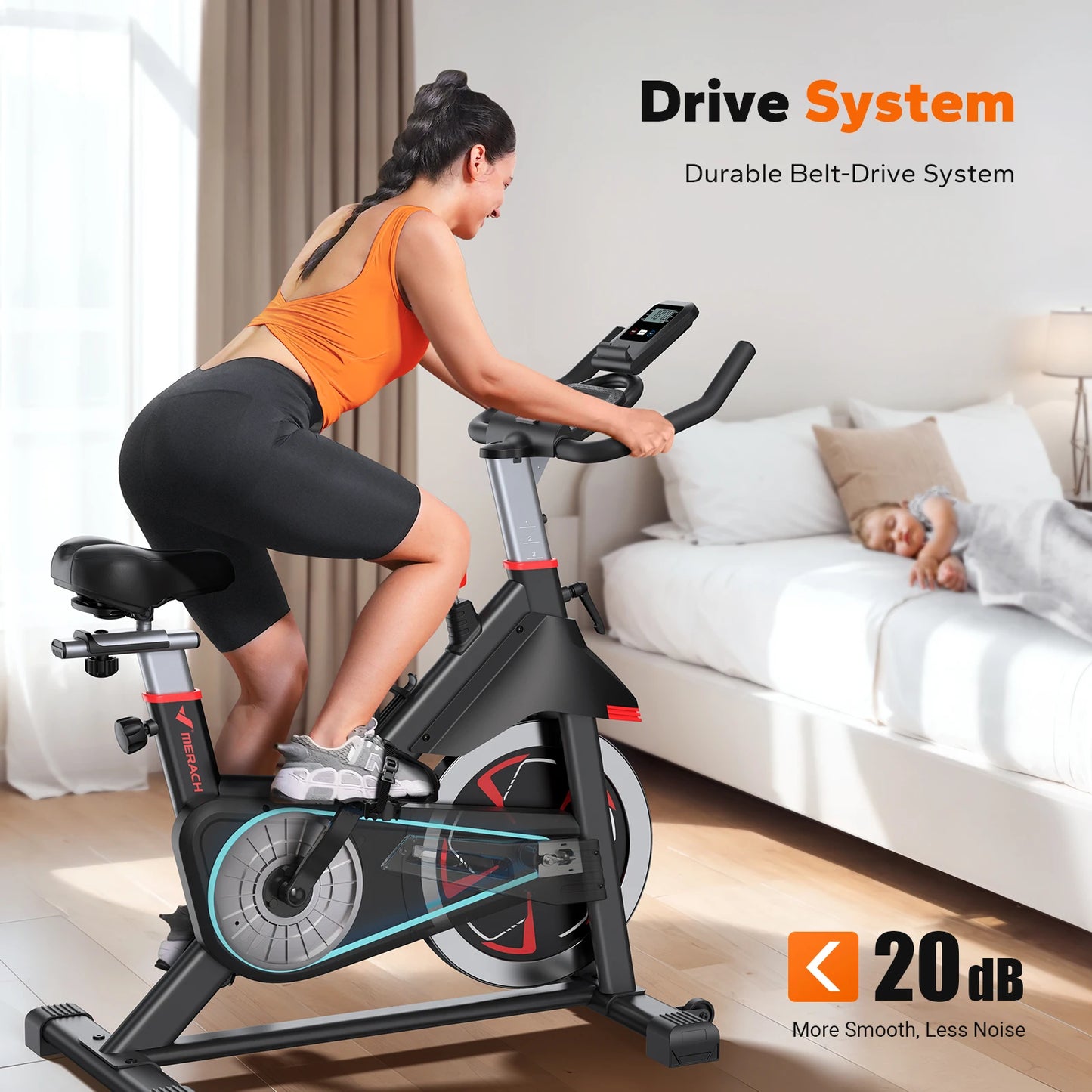 Merach S38 Indoor Cycling Bike With Magnetic Resistance Bluetooth App