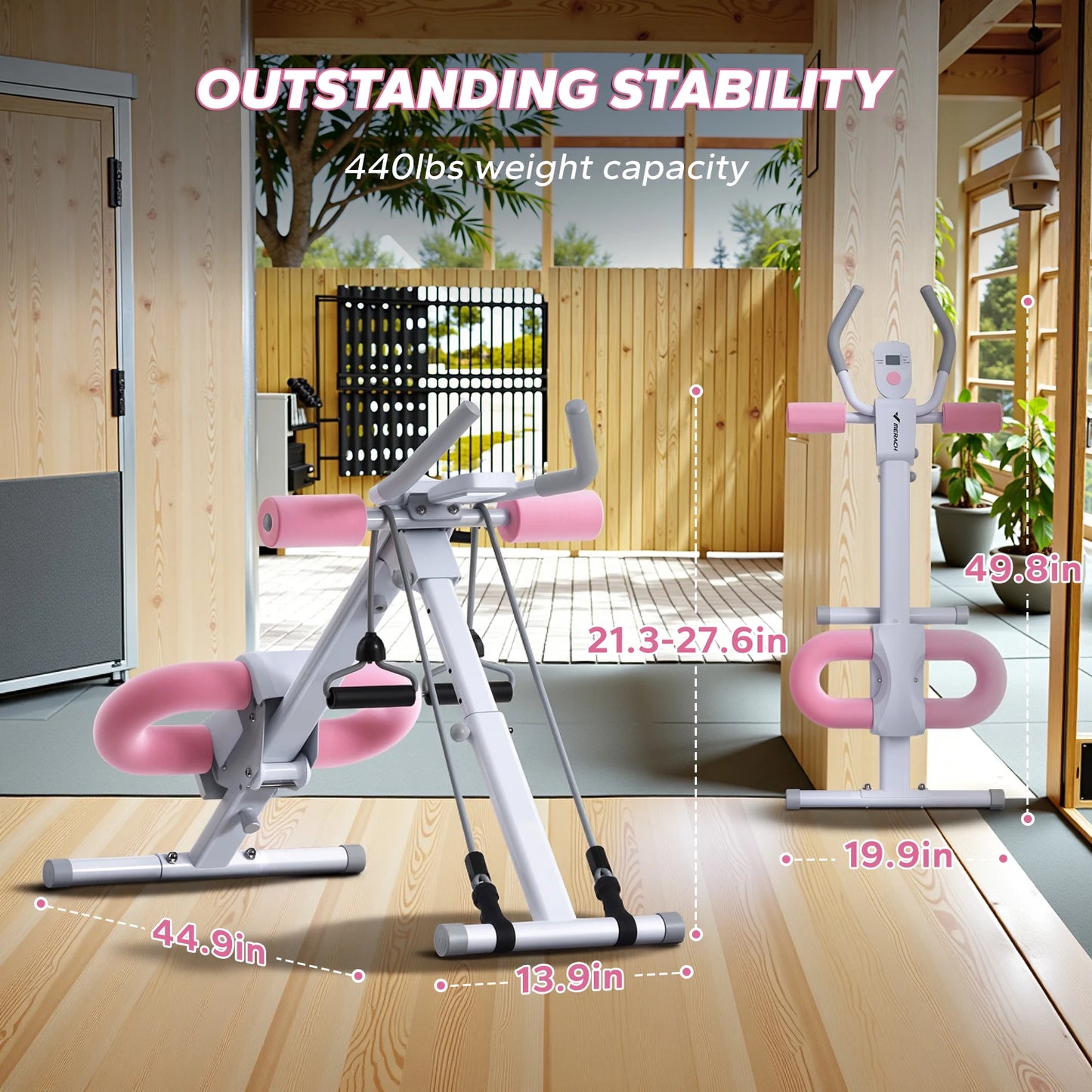 MERACH Abdominal Exercise Machine Adjustable Trainer Foldable Design