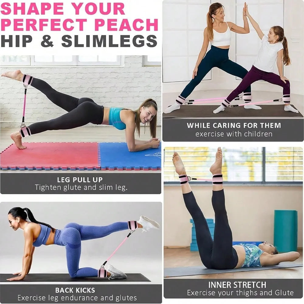 3-Piece Natural Latex Yoga Resistance Bands Set For Home Gym