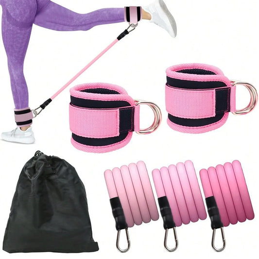 3-Piece Natural Latex Yoga Resistance Bands Set For Home Gym