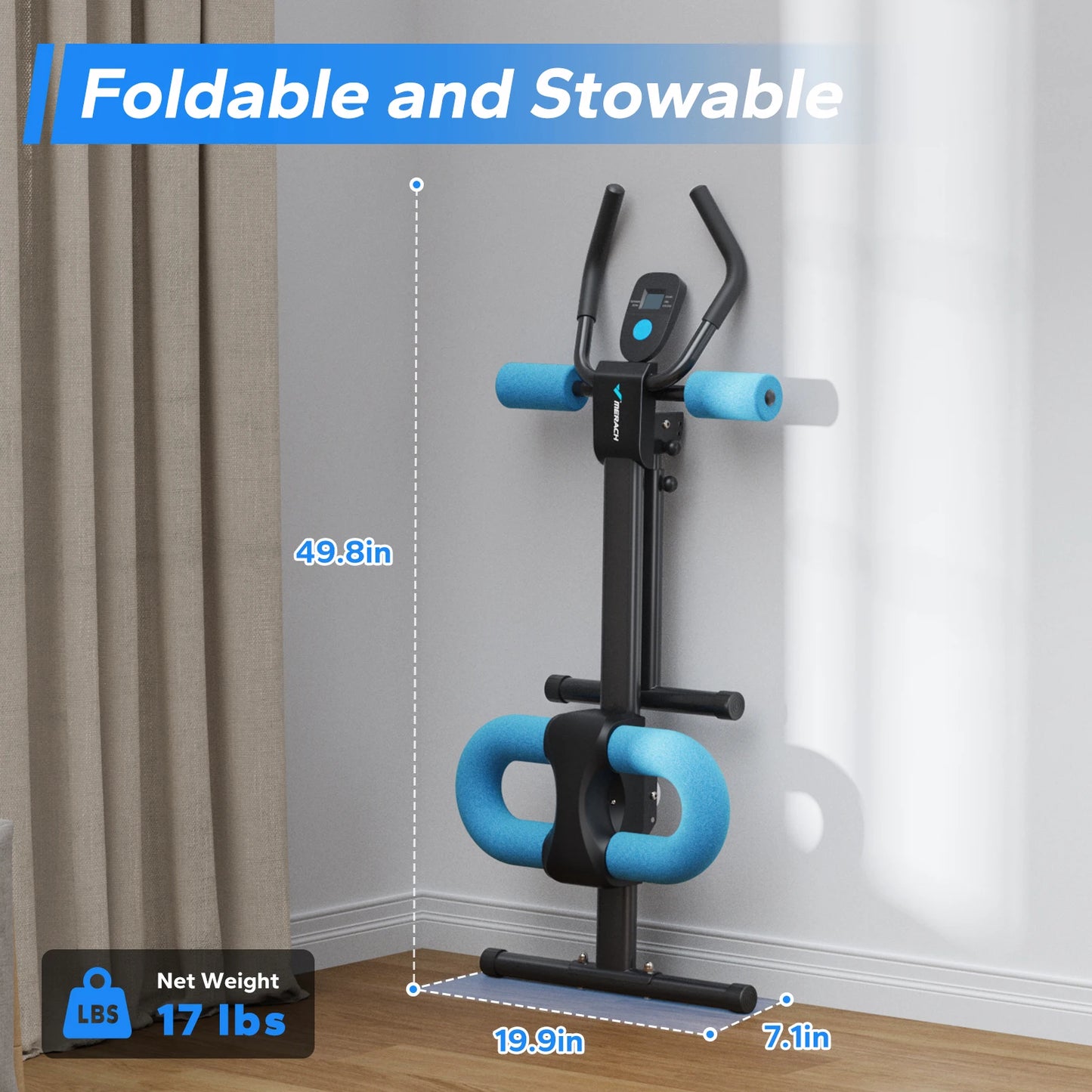 MERACH Abdominal Exercise Machine Adjustable Trainer Foldable Design