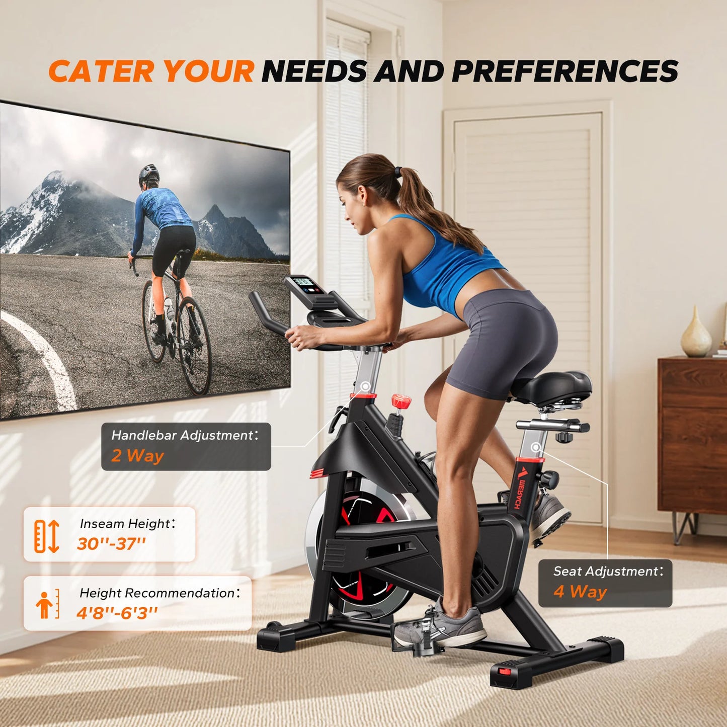Merach S38 Indoor Cycling Bike With Magnetic Resistance Bluetooth App