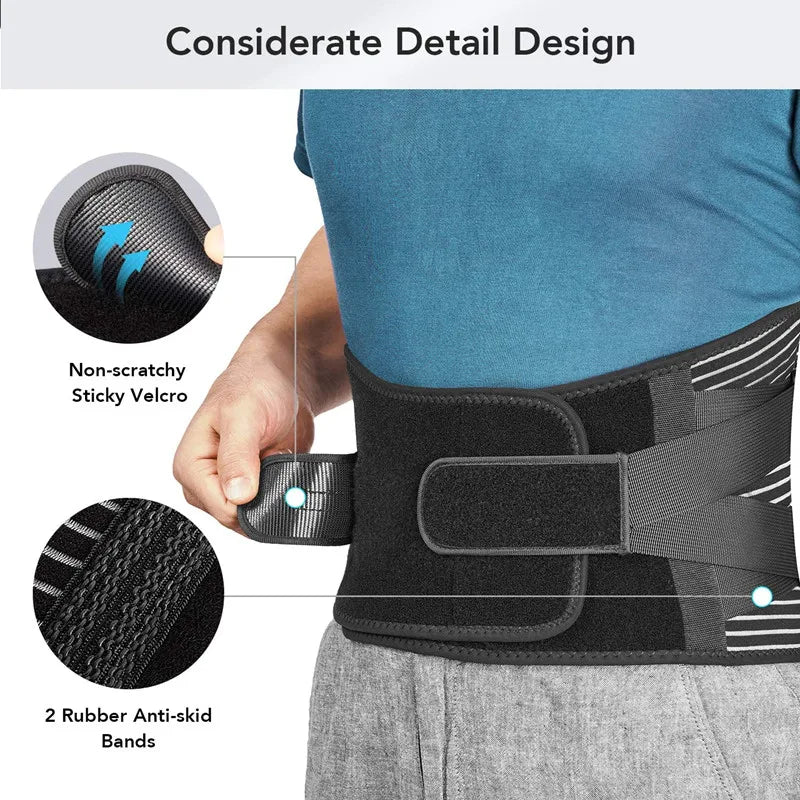 Okerqi Lower Back Brace With 6 Stays Orthopedic Lumbar Support