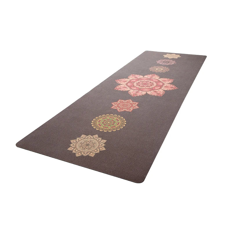 Combo Set Cork Yoga Mat Natural Rubber Seven Chakras