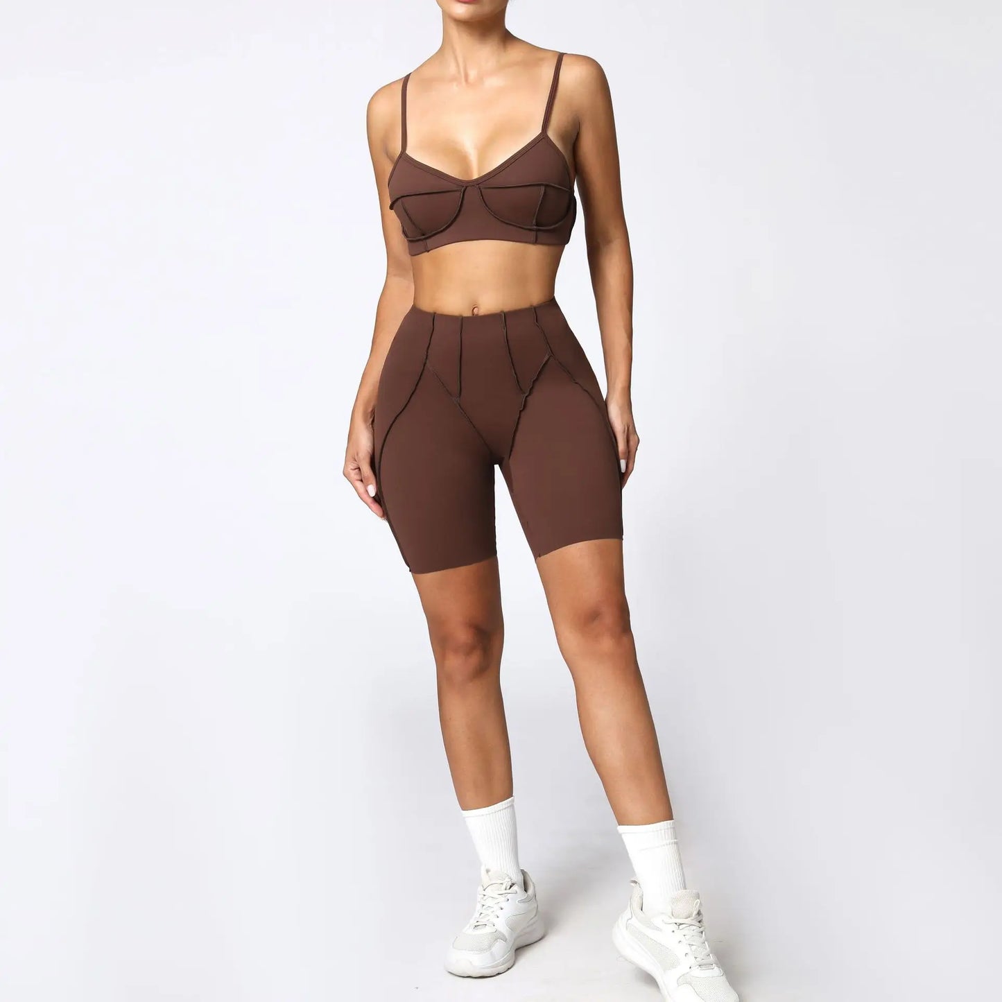 SVRNYX Seamless Yoga Set High Waist Leggings And Backless Bra
