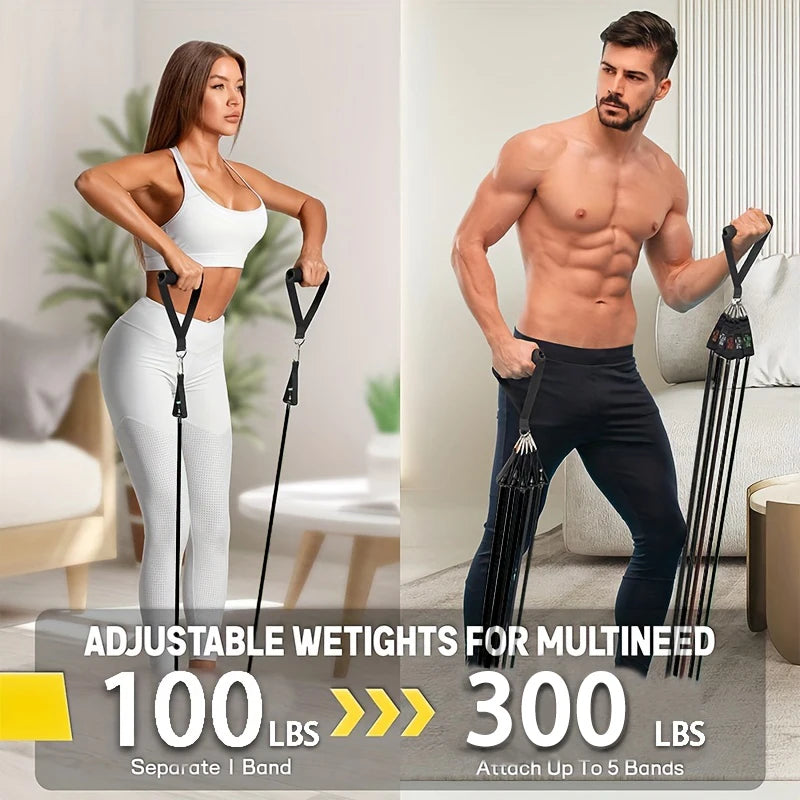 Resistance Bands Set With Door Anchor Handles And Straps
