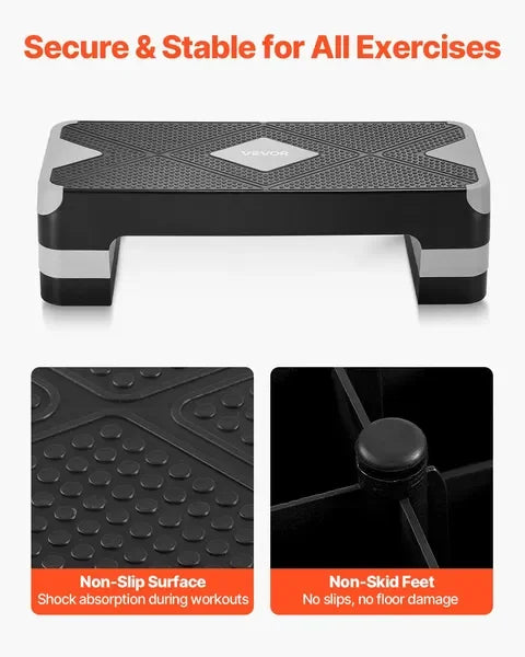 None AeroExercise Step Platform Adjustable Workout Stepper