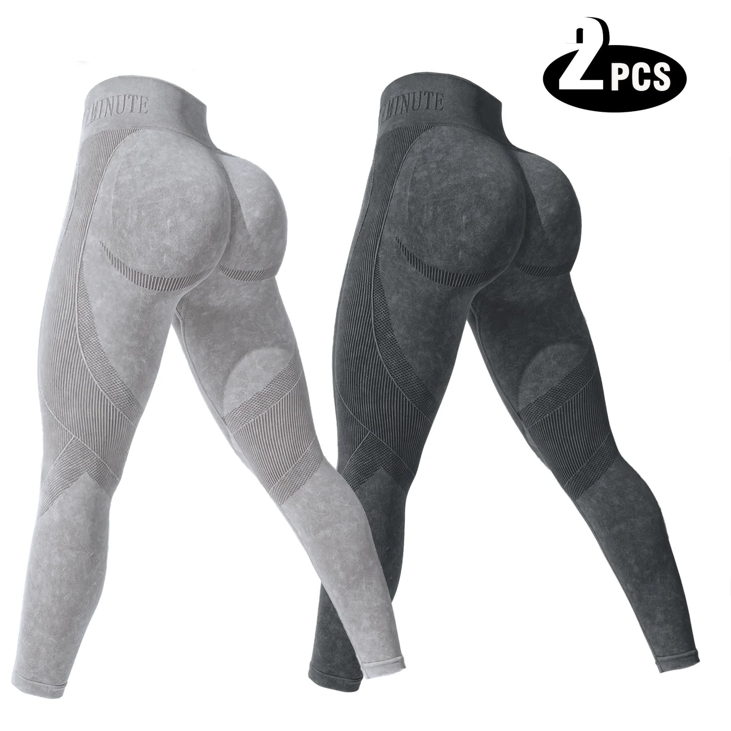 NONECN Womens High Waisted Butt Lifting Seamless Yoga Leggings Pack
