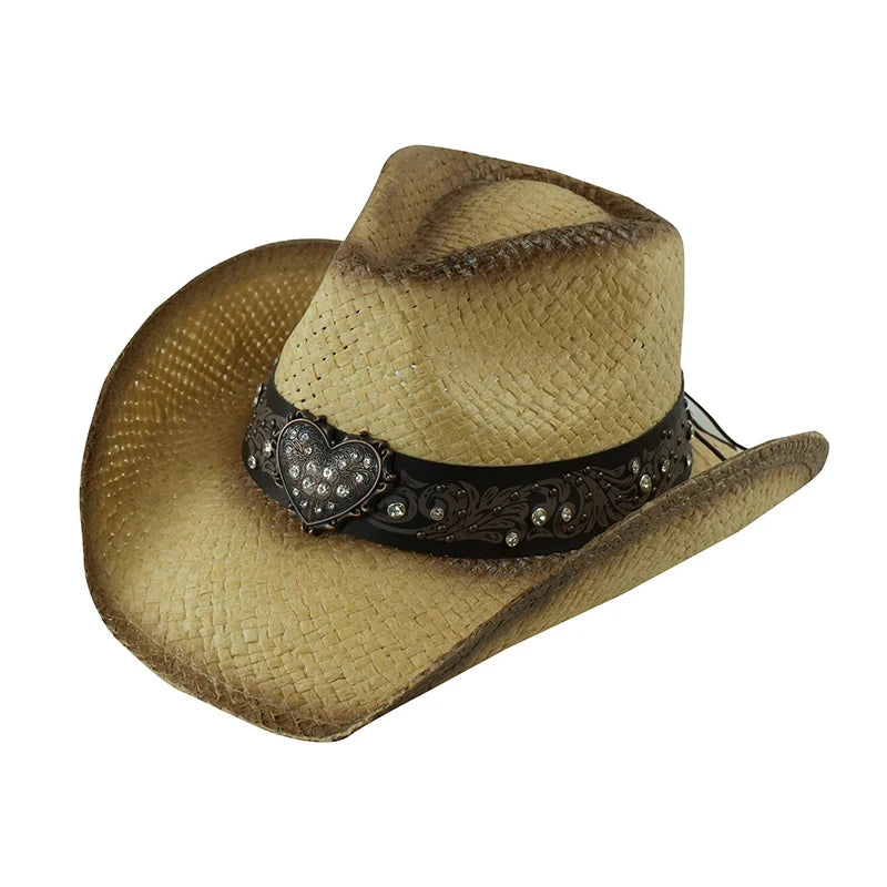 Outdoor New Classic American Flag Western Cowboy Hats Summer Women Sun Blocking Travel Cap Men Wide Brim Beach Party Fishing Hat
