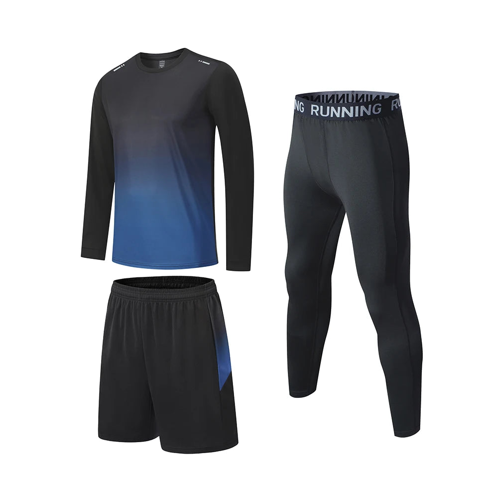 NONECN Men Compression Sportswear Tracksuit for Gym and Running