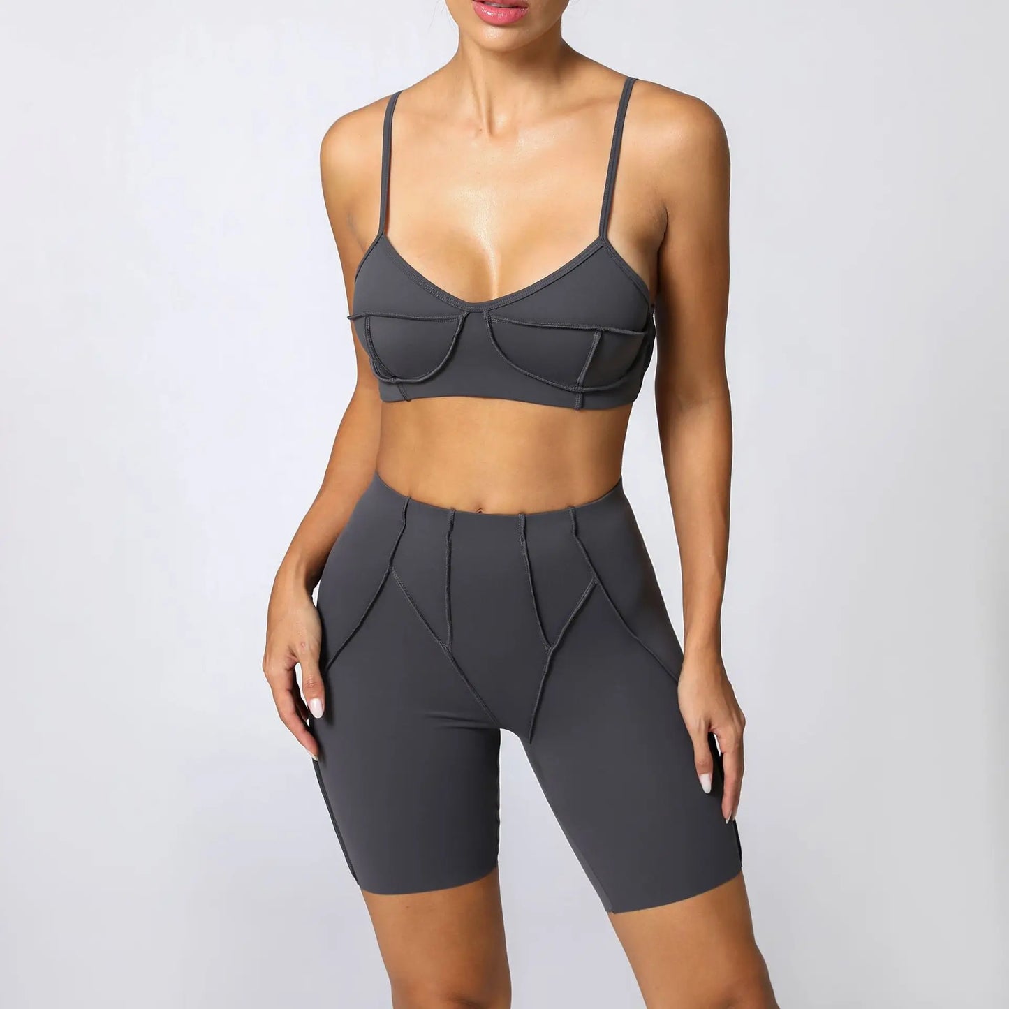 SVRNYX Seamless Yoga Set High Waist Leggings And Backless Bra
