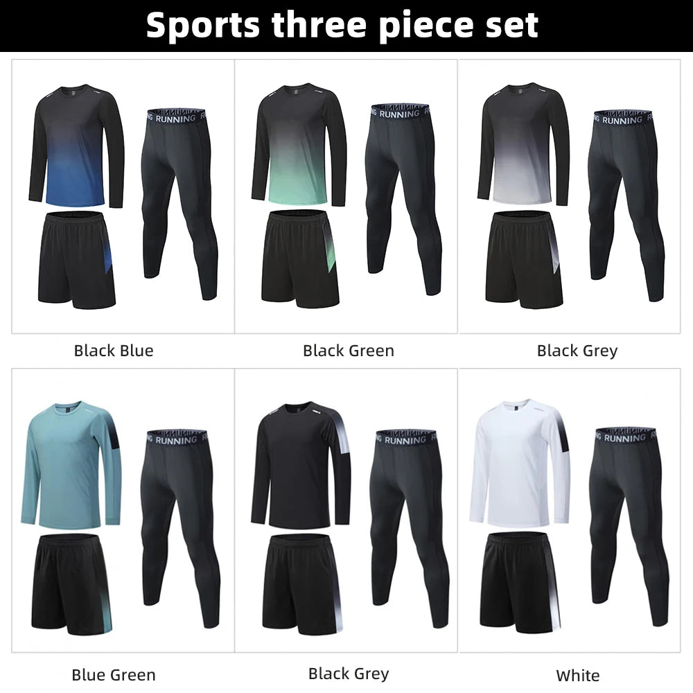 NONECN Men Compression Sportswear Tracksuit for Gym and Running