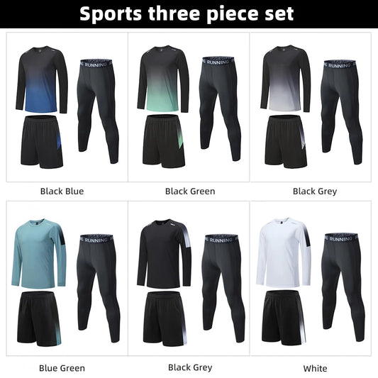 NONECN Men Compression Sportswear Tracksuit for Gym and Running