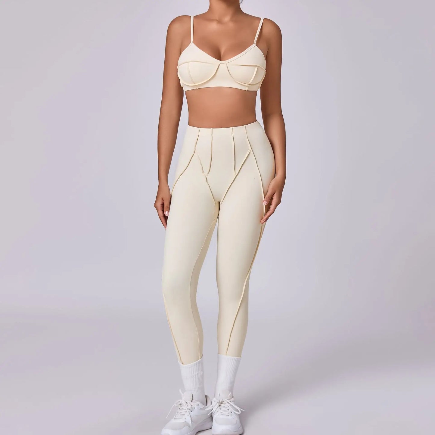 SVRNYX Seamless Yoga Set High Waist Leggings And Backless Bra