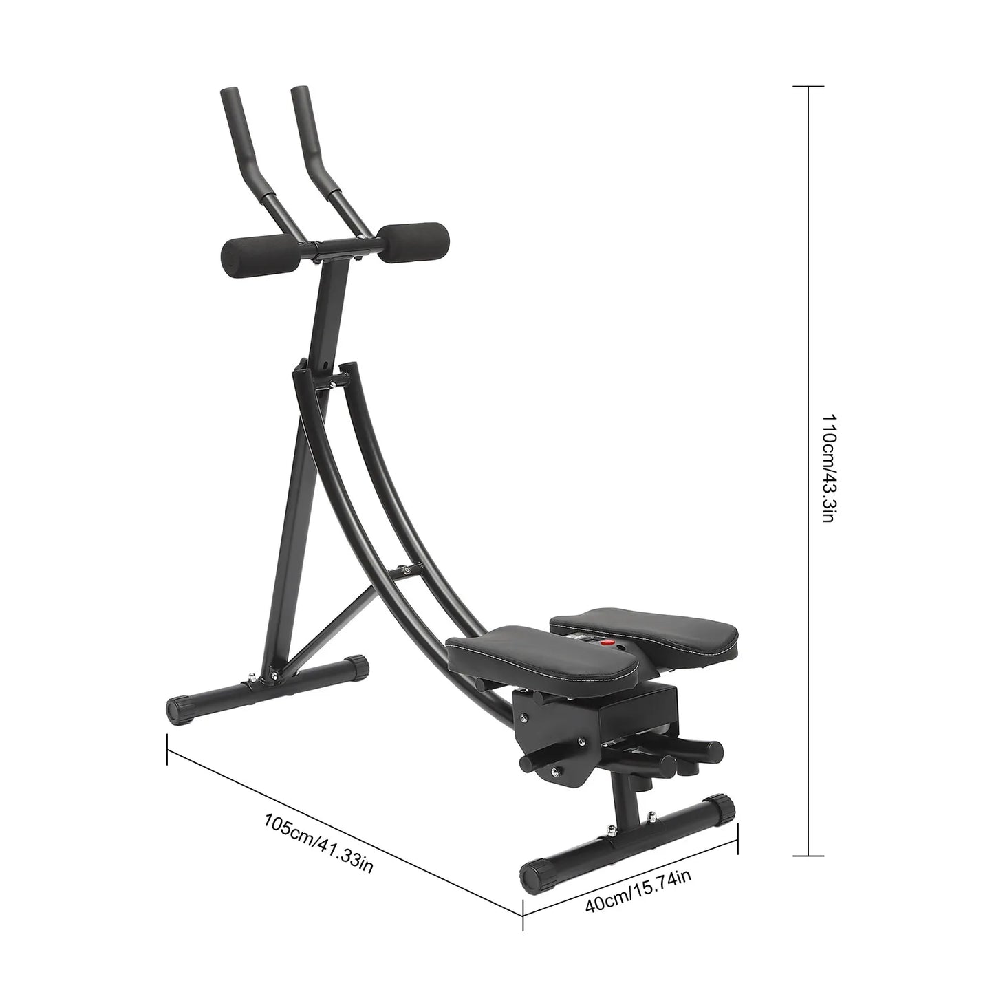 Abdominal Crunch Coaster Ab Trainer With LCD Monitor And Six Silent Rollers