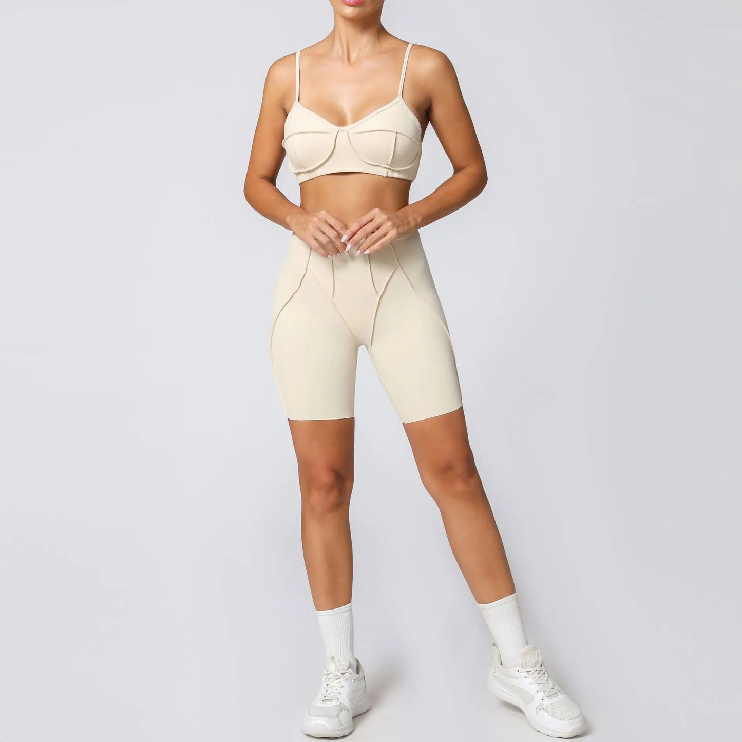 SVRNYX Seamless Yoga Set High Waist Leggings And Backless Bra