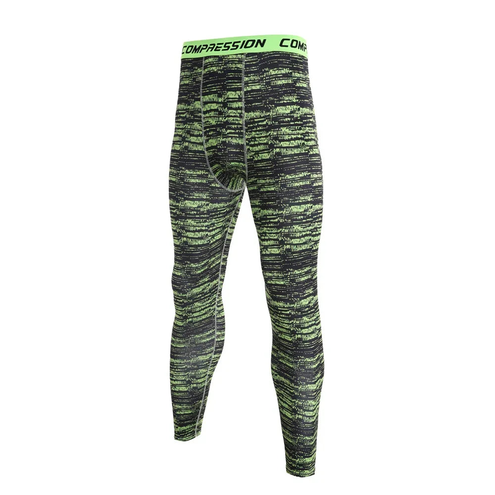 Camouflage Men's Running Compression Leggings Quick Dry Fitness Tights