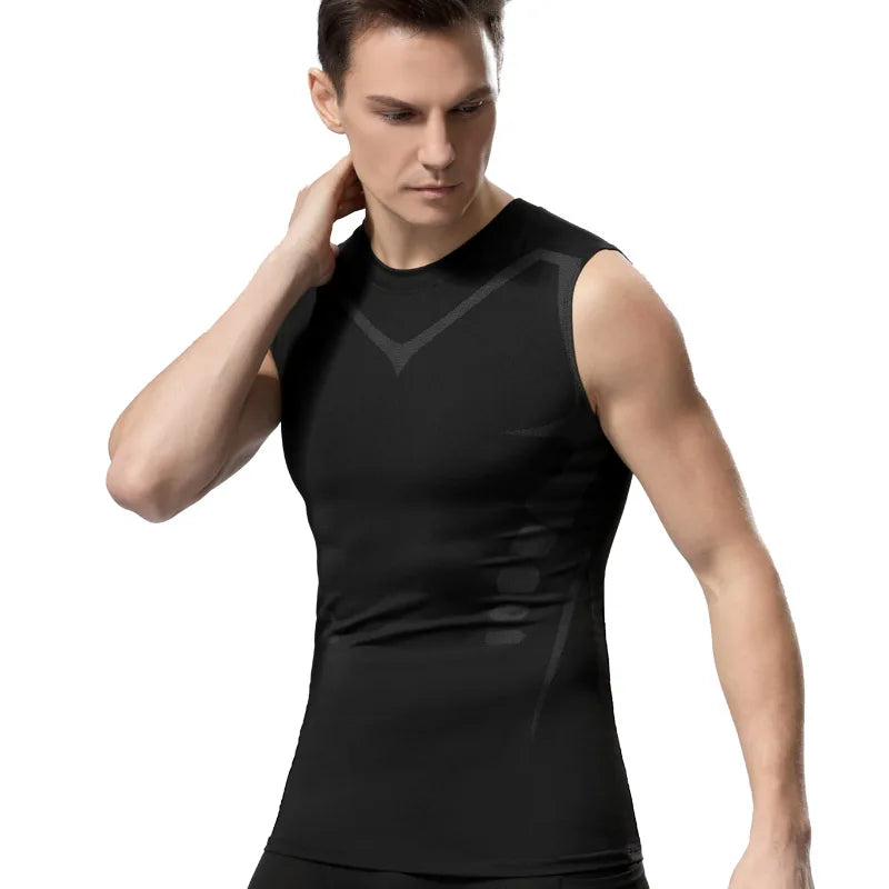 Compression Tank Top For Men Gym Sleeveless Quick Dry Sportswear