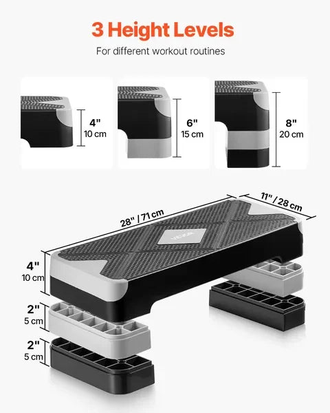 None AeroExercise Step Platform Adjustable Workout Stepper