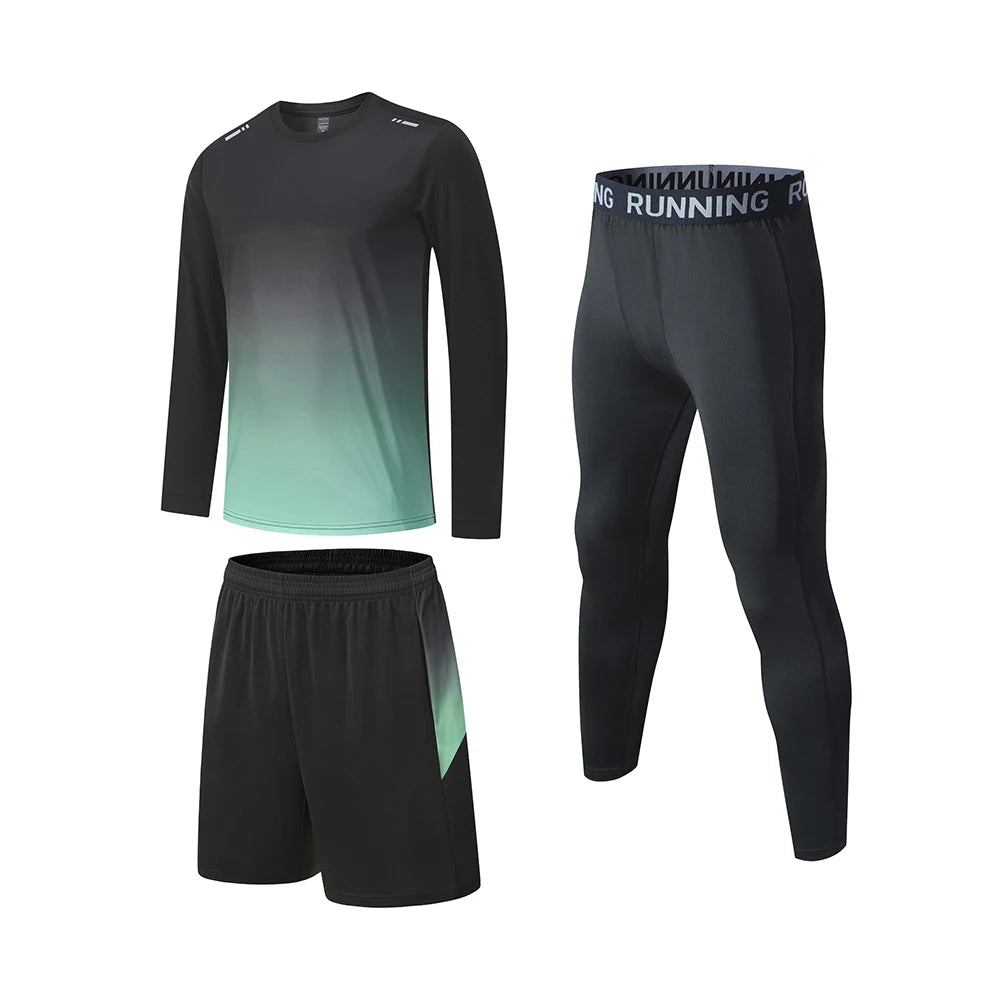 NONECN Men Compression Sportswear Tracksuit for Gym and Running