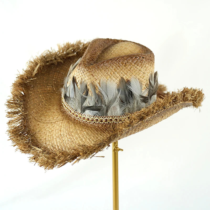 Outdoor New Classic American Flag Western Cowboy Hats Summer Women Sun Blocking Travel Cap Men Wide Brim Beach Party Fishing Hat