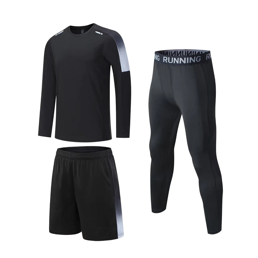NONECN Men Compression Sportswear Tracksuit for Gym and Running