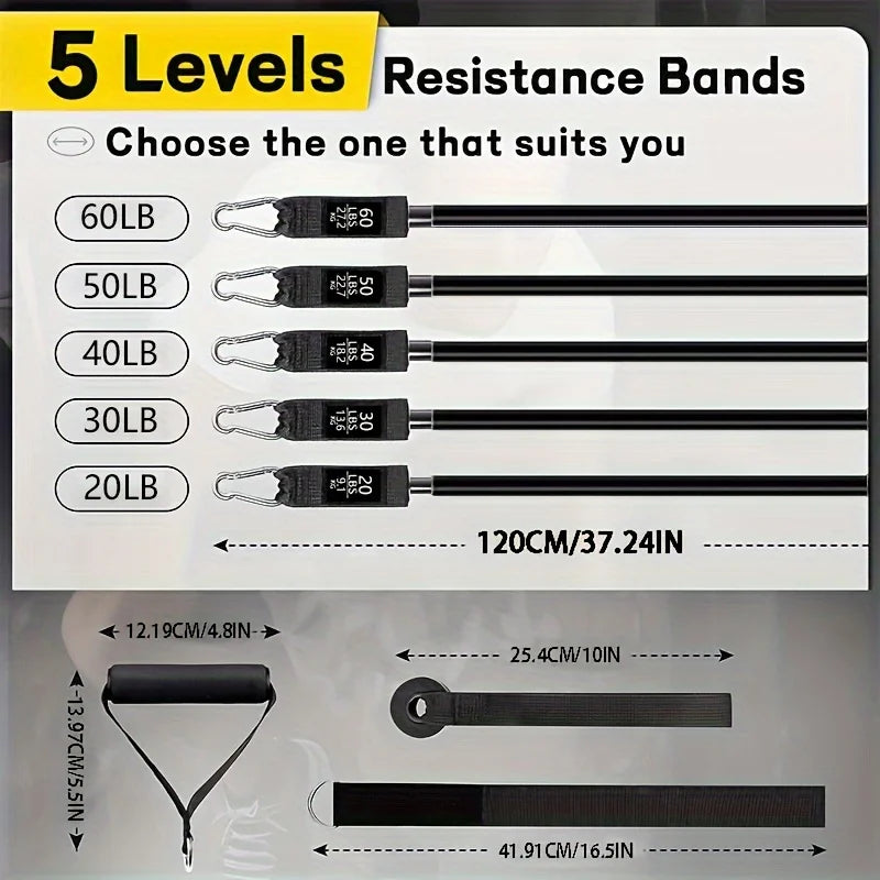 Resistance Bands Set With Door Anchor Handles And Straps