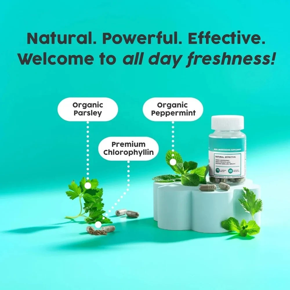 Internal Deodorant Supplement – Full Body Deodorizer for Gut Health Skin Health Digestion Support