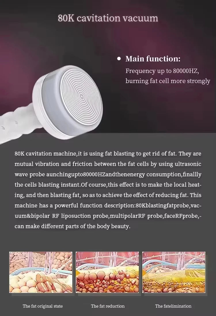 Body Shaping Cavitation Vacuum Slimming Machine Professional Salon Equipment