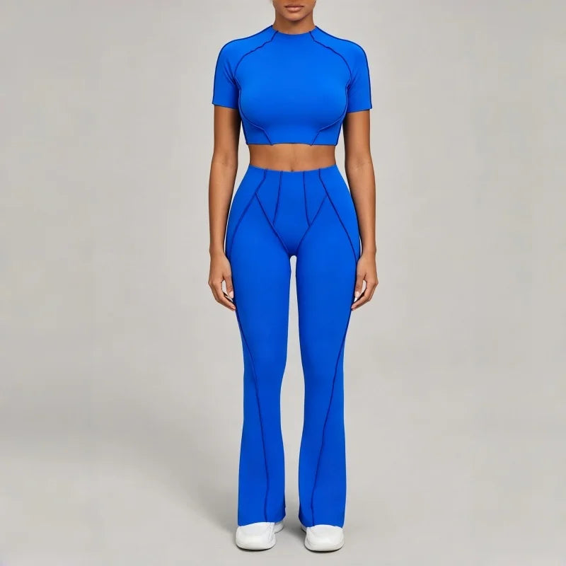 SVRNYX Seamless Yoga Set High Waist Leggings And Backless Bra