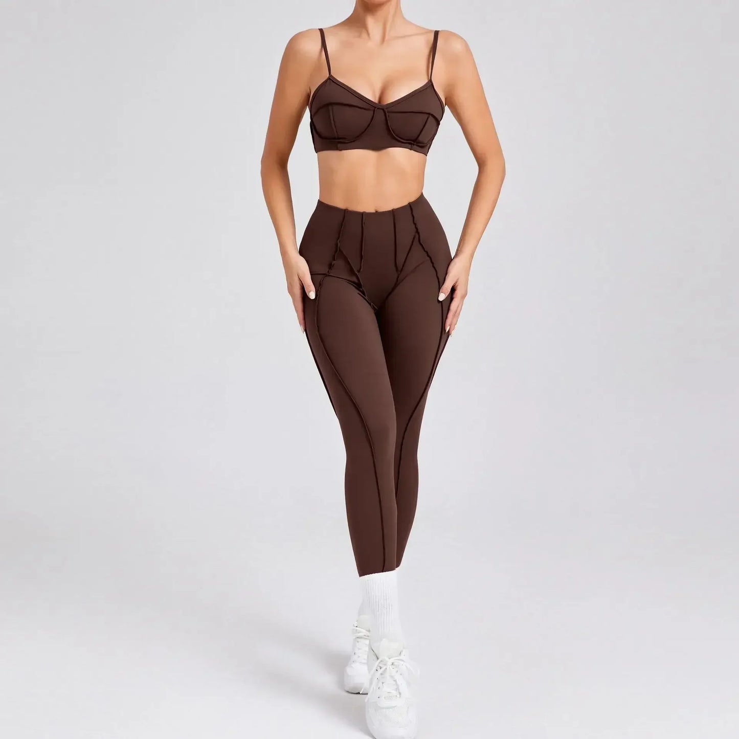SVRNYX Seamless Yoga Set High Waist Leggings And Backless Bra