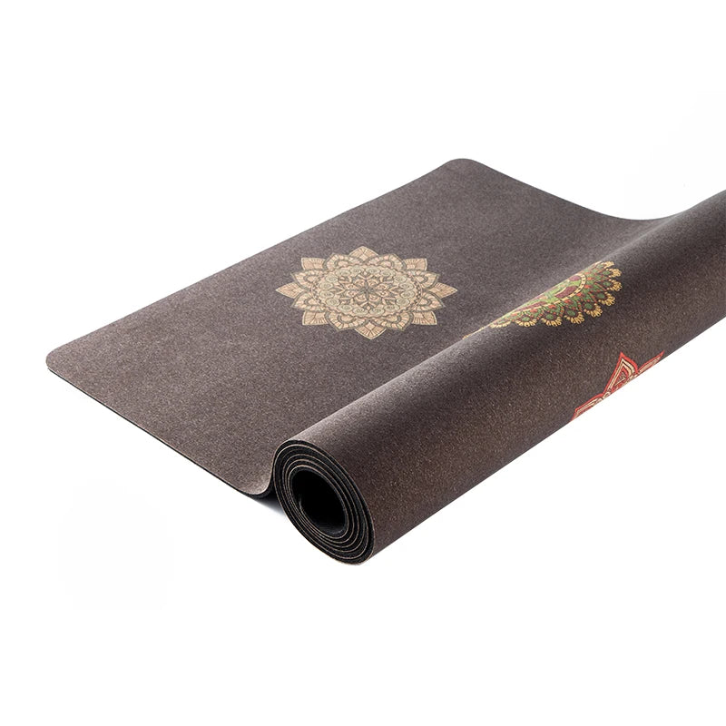 Combo Set Cork Yoga Mat Natural Rubber Seven Chakras