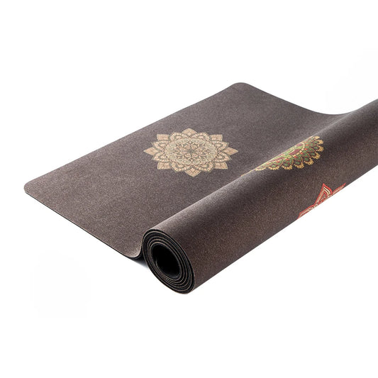 Combo Set Cork Yoga Mat Natural Rubber Seven Chakras