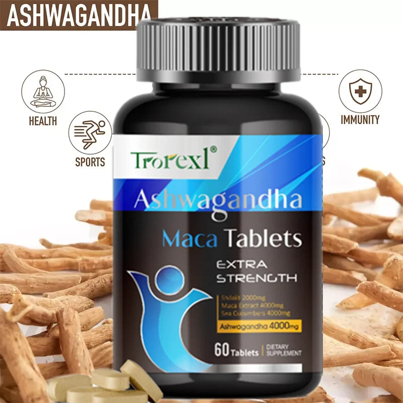 HABUMAMA Organic Ashwagandha and Maca Pills for Energy