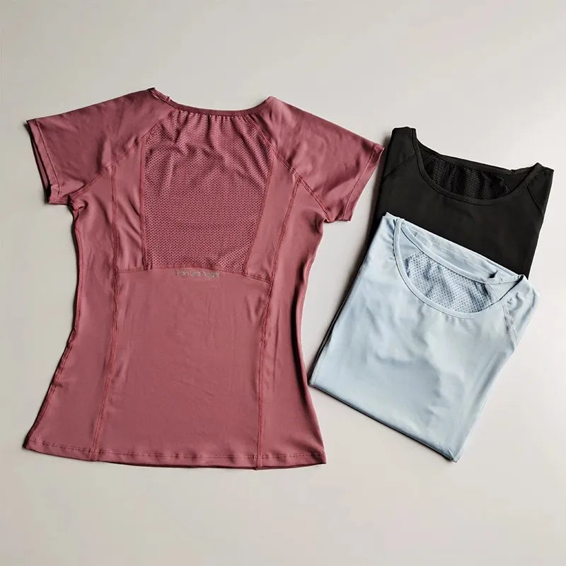 Women's Mesh Quick-Dry Fitness T-Shirt For Yoga And Training