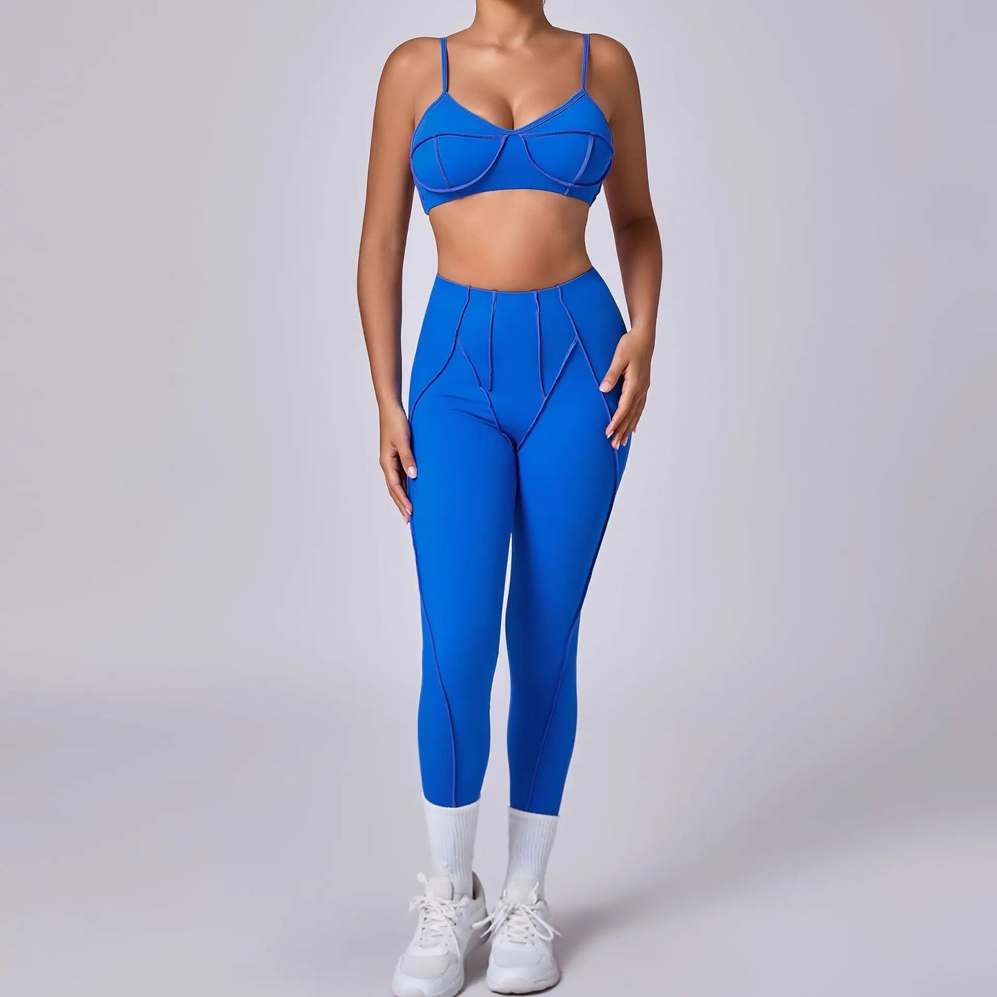 SVRNYX Seamless Yoga Set High Waist Leggings And Backless Bra