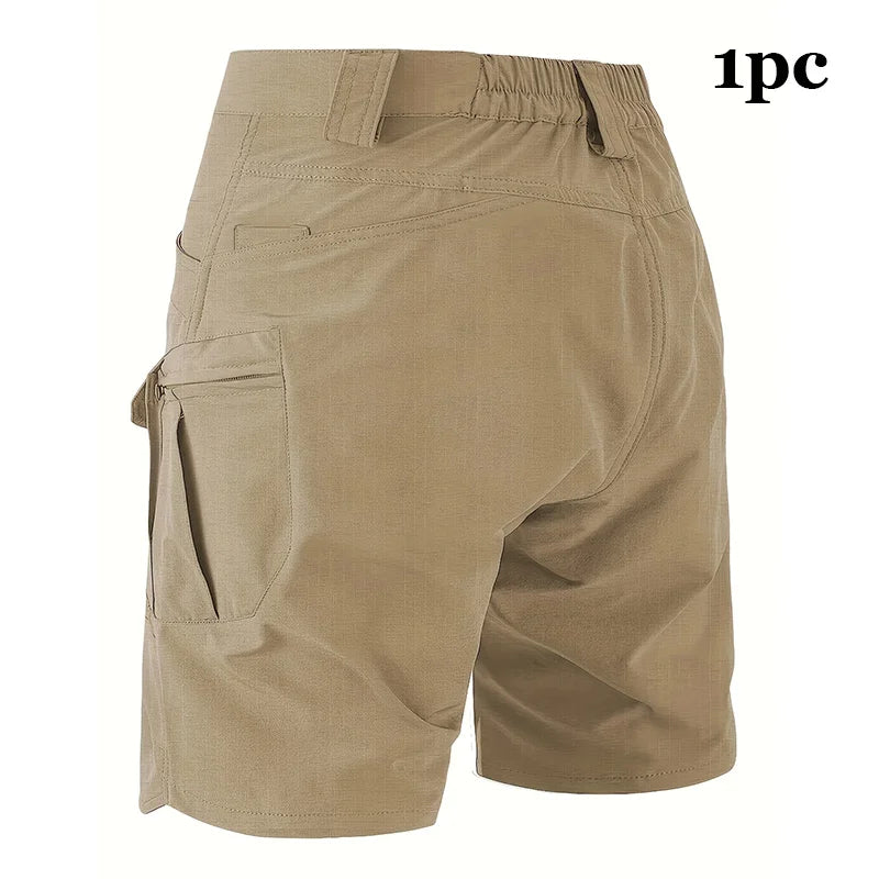 Mens Tactical Shorts 2Pcs Outdoor Climbing Multiple Pocket Casual Work Short Pant Summer Thin Wear-Resistant Knee Length Pant