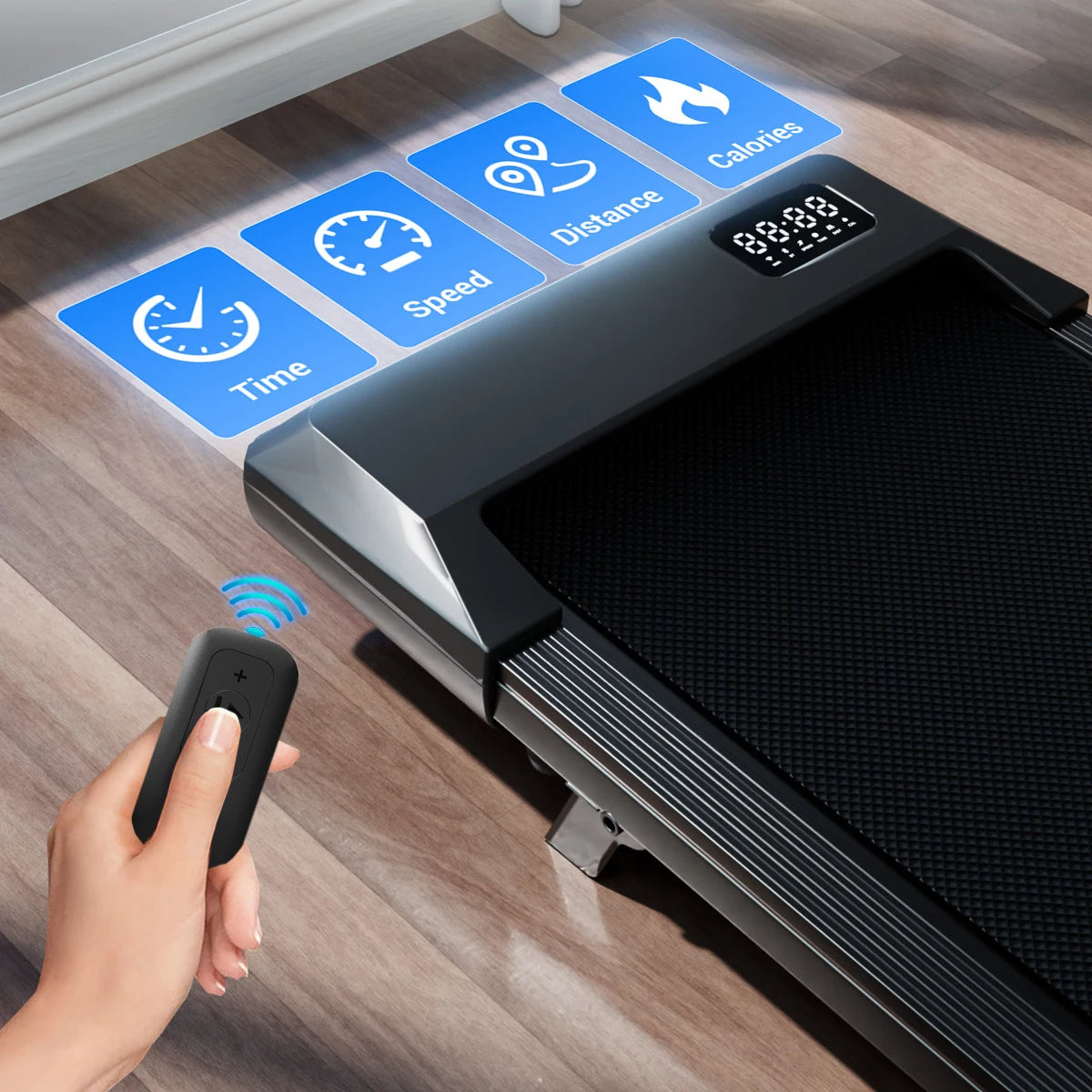 Superun Under Desk Treadmill Walking Pad 2 HP Quiet Remote