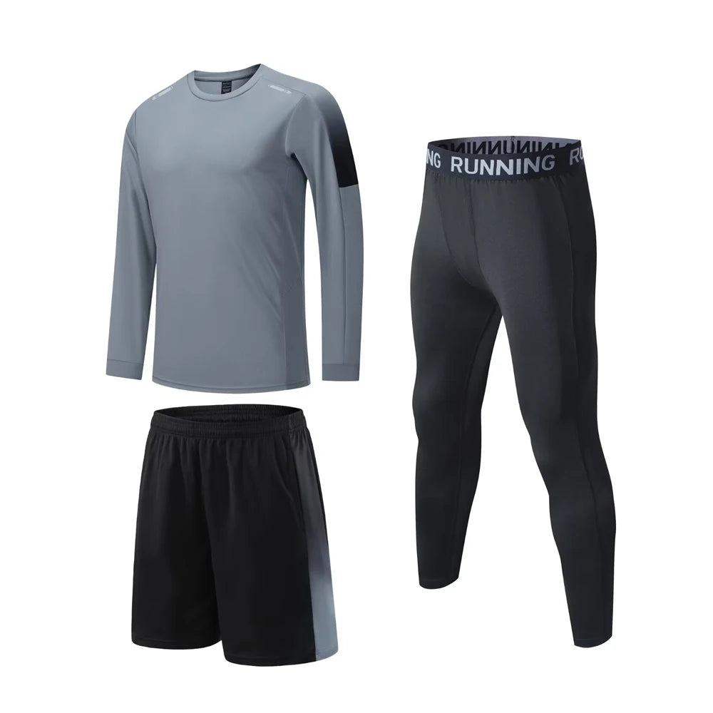 NONECN Men Compression Sportswear Tracksuit for Gym and Running