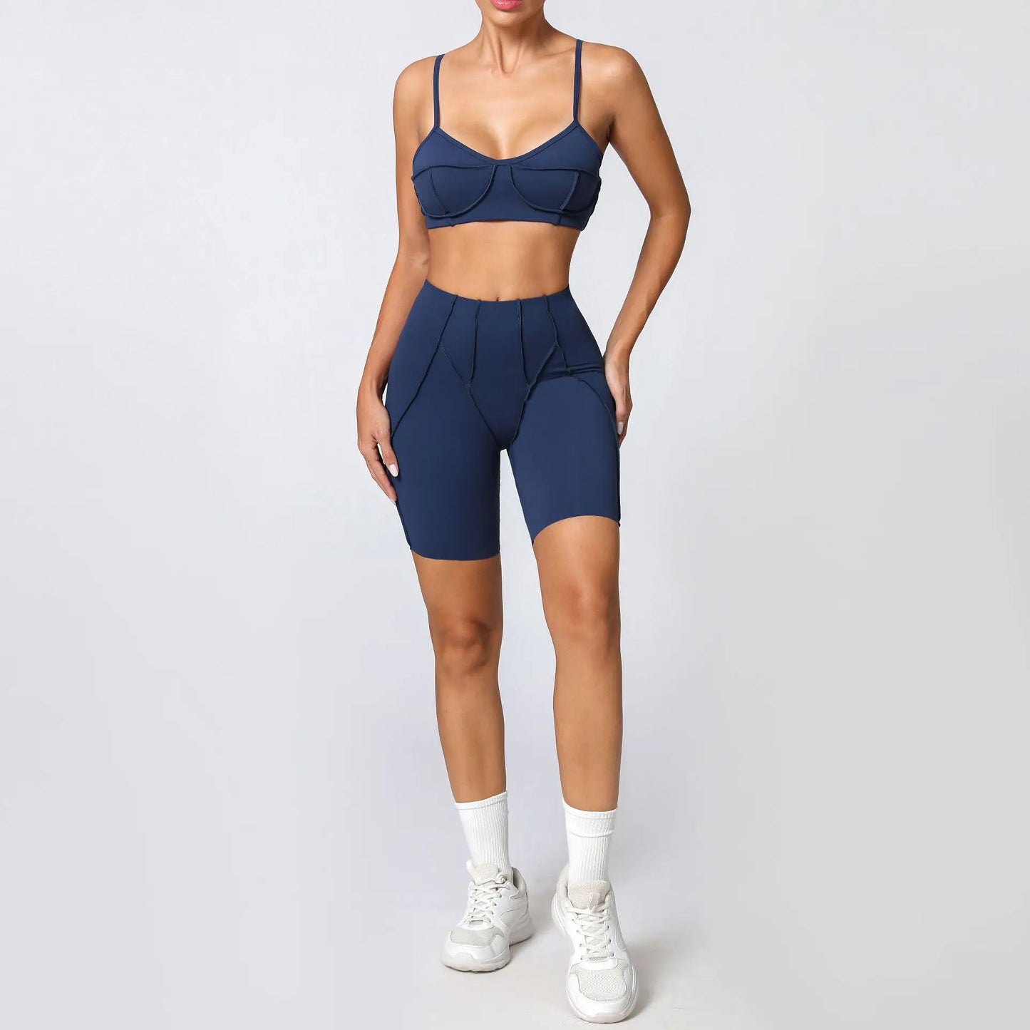 SVRNYX Seamless Yoga Set High Waist Leggings And Backless Bra
